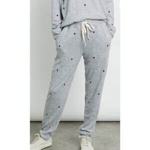 Rails Oakland Melange Embroidered Hearts Lounge Jogger Pants XL Gray Black